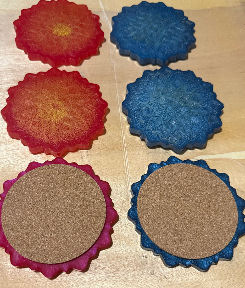 Cork Bottom Coasters - Reversible